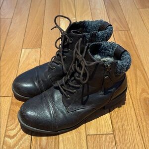 Call It Spring Black Ankle Lace-up Boots